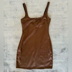 Zara Chocolate Satin Dress
